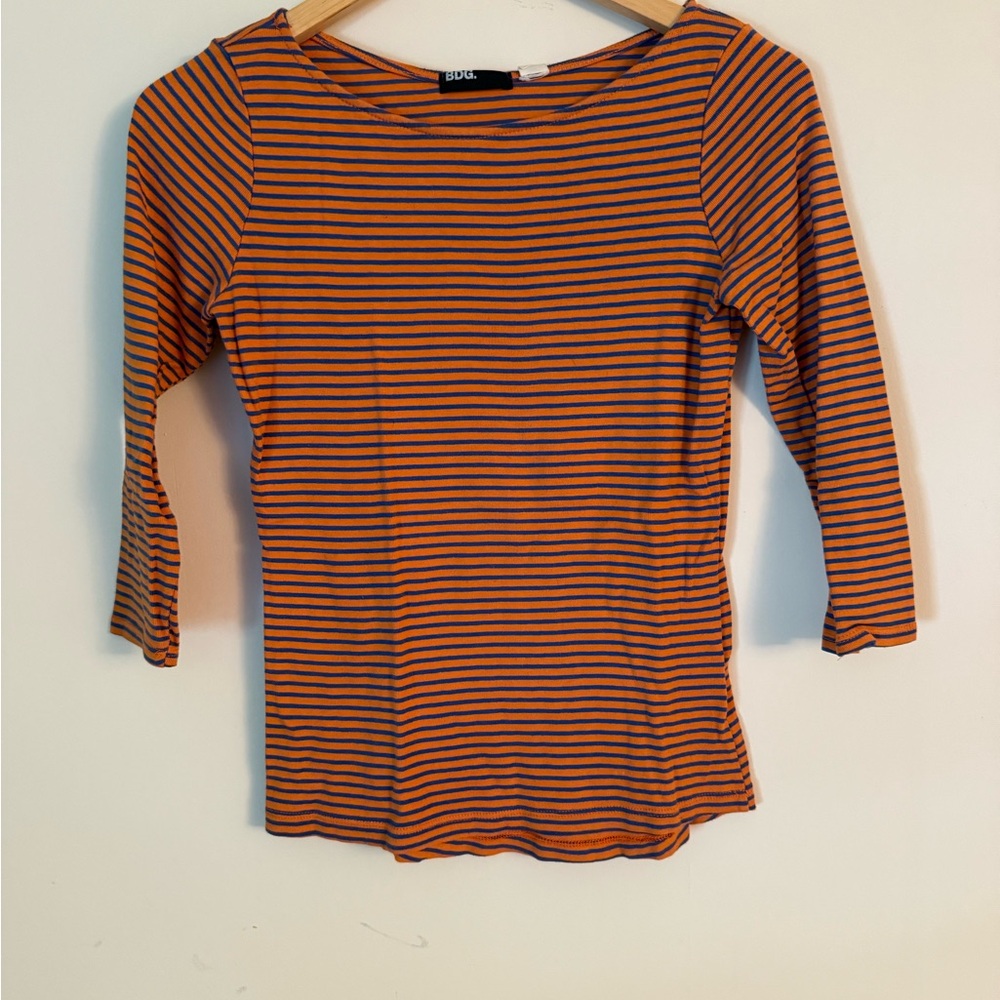 BDG Orange and Blue Striped Women's Top